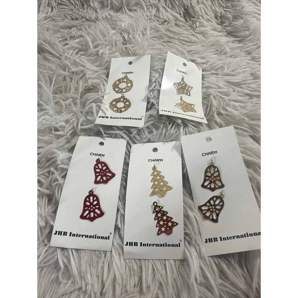 5‎ Sets Of 2 VTG Christmas JHB International 1" Charms Cross Stitch